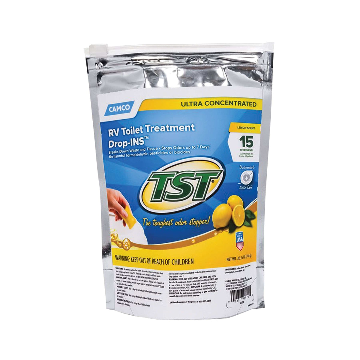 Camco Qualifies for Free Shipping Camco TST Ultra-C Toilet Treatment Drop-Ins Lemon Scent 15-pk #41570