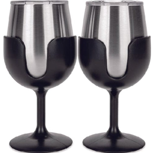 Camco Qualifies for Free Shipping Camco Wine Tumbler 2-pk 8oz. Black/Black #53485