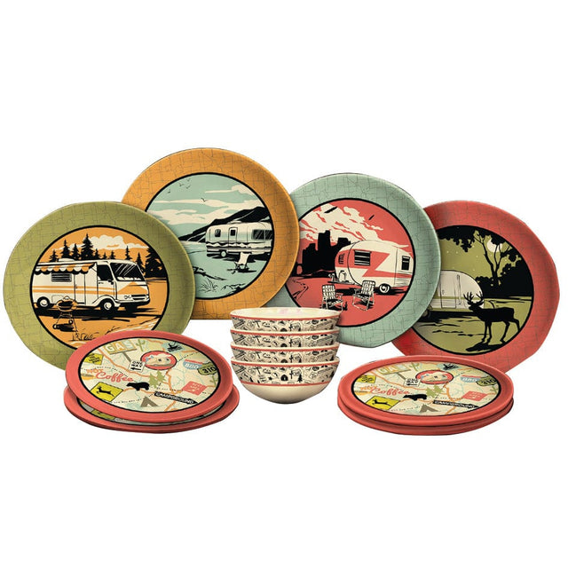 Camp Casual Qualifies for Free Shipping Camp Casual 12-Piece Dish Set #CC-001