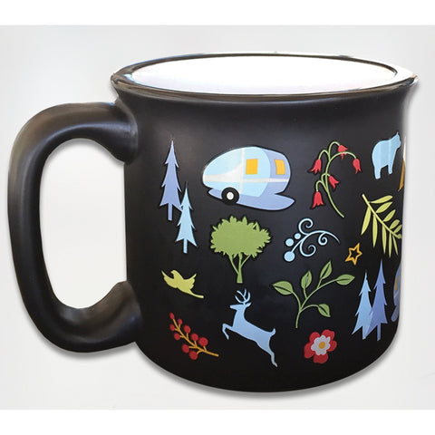 Camp Casual Qualifies for Free Shipping Camp Casual Ceramic Mug Into The Woods #CC-004BLK