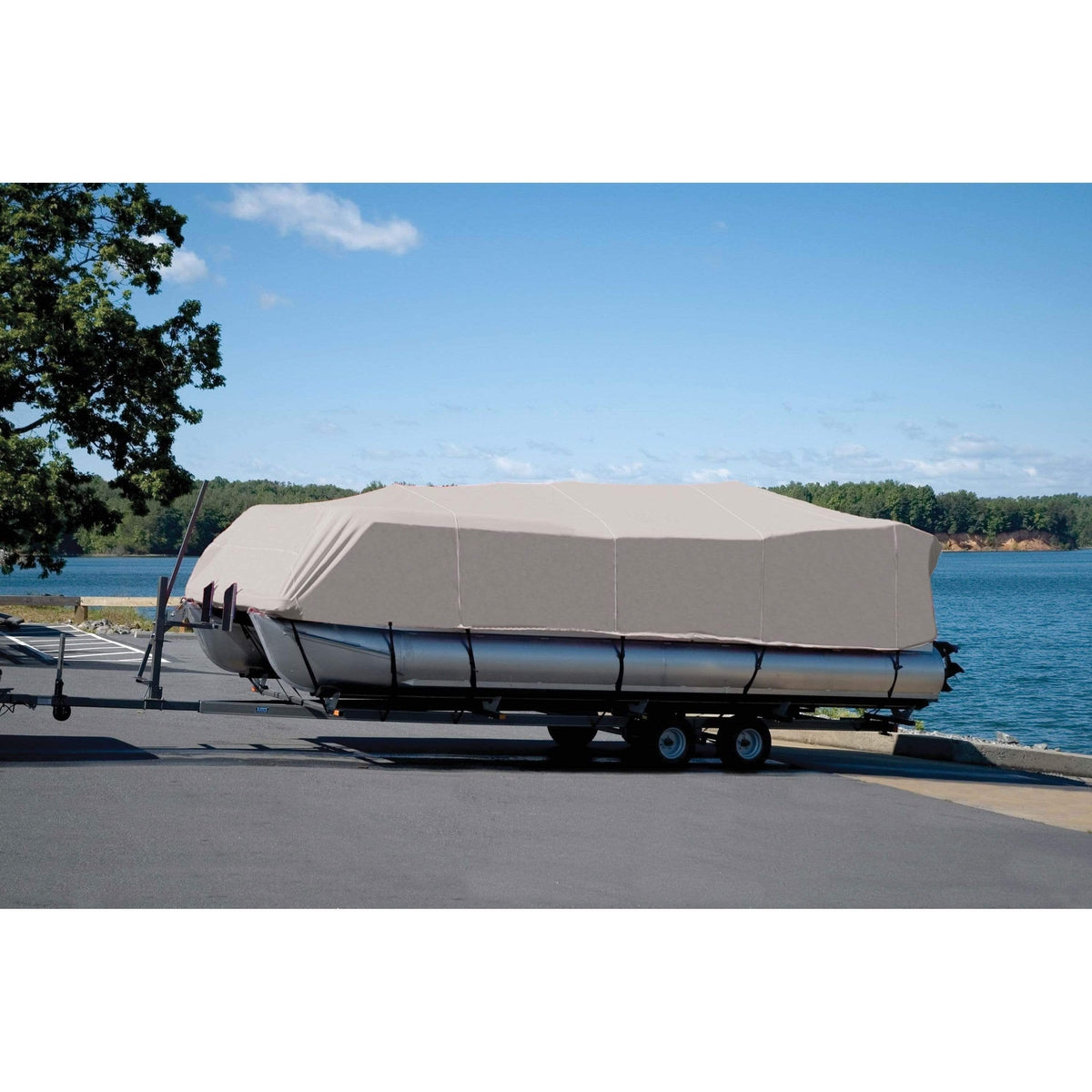 Carver PG Cover for Pontoon w/ Bimini 26.5' 102" Haze Gray #77526P-10