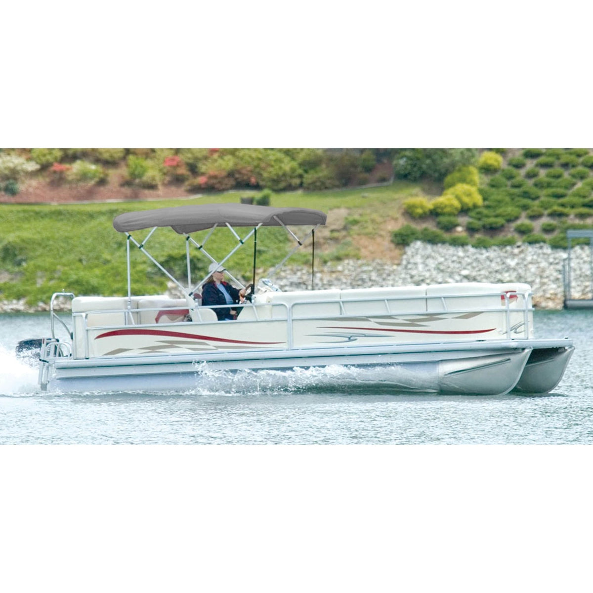 Carver Industries Qualifies for Free Shipping Carver Replacement Bimini Fabric Only Gray Pntn Wlite Wbt #510AL10