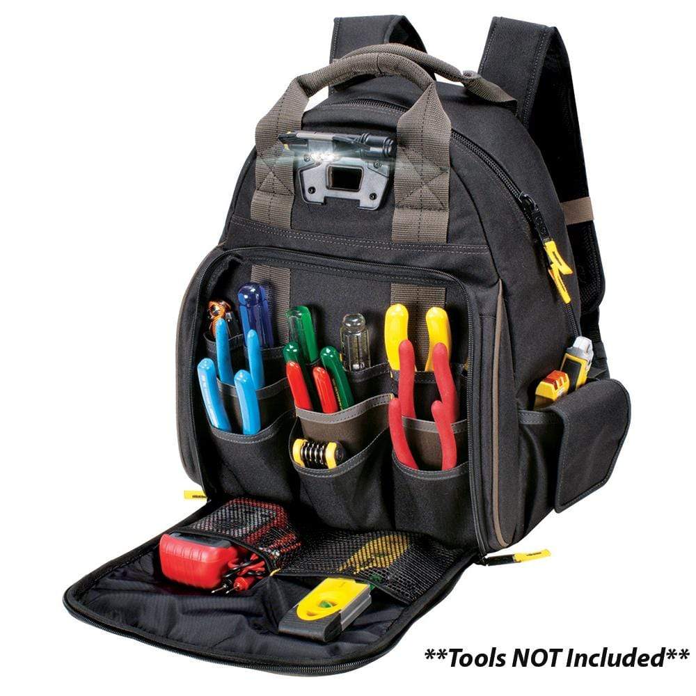 CLC Work Gear Qualifies for Free Shipping CLC Tech Gear 53 Pocket Lighted Backpack #L255
