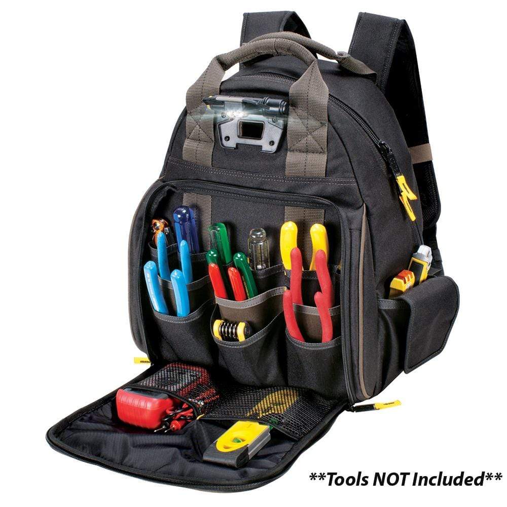 CLC Work Gear Qualifies for Free Shipping CLC Tech Gear 53-Pocket Lighted Backpack #L2555