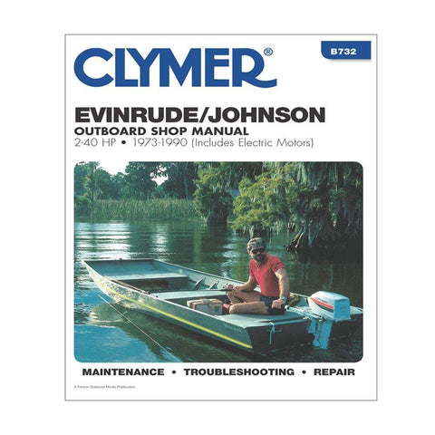 Clymer Evenruide Johnson Manual 2-40 HP Outboard 73-90 #B732