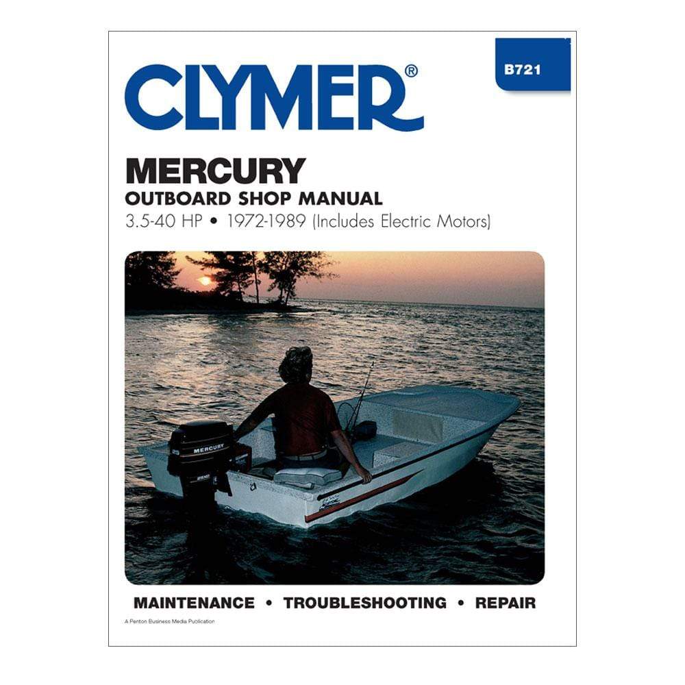 Clymer Mercury Manual 3.5-40 HP Outboard 72-89 #B721