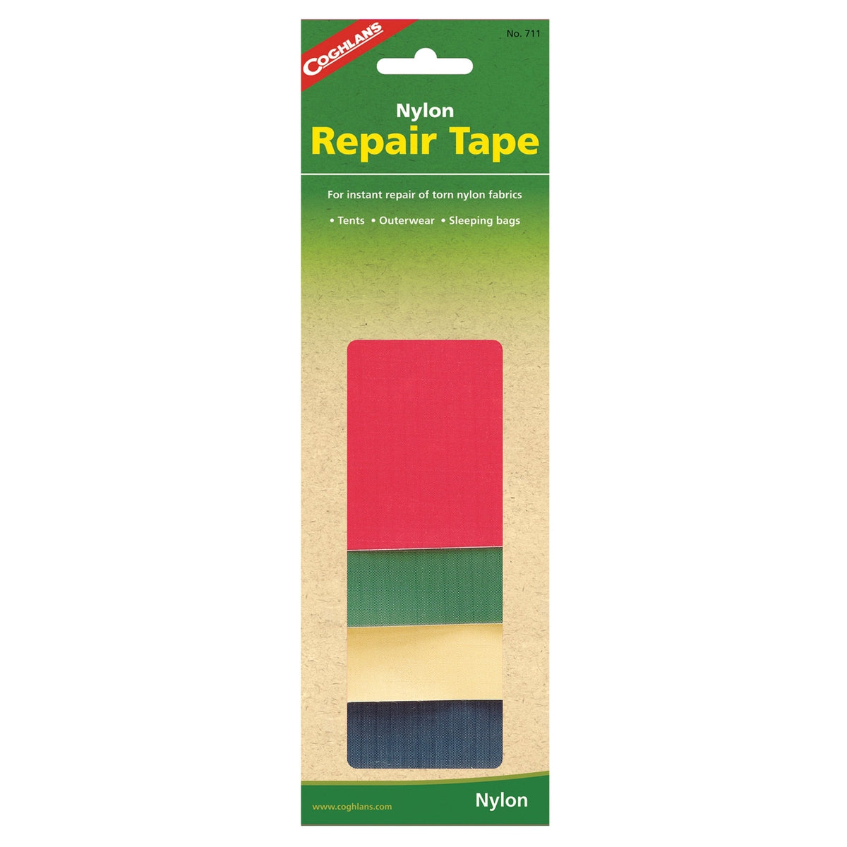 Coghlans Qualifies for Free Shipping Coghlans Nylon Repair Tape 4 Assorted Colors per Kit #711