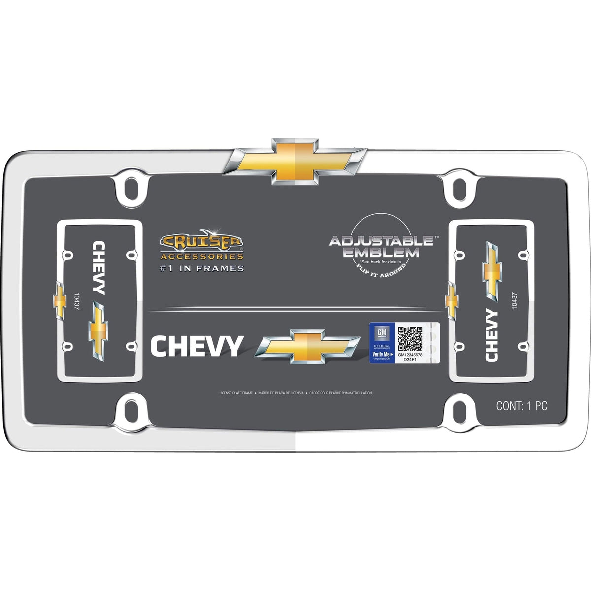 Cruiser Accessories Qualifies for Free Shipping Cruiser License Plate Frame Chevy Chrome-Plated Metal #10437