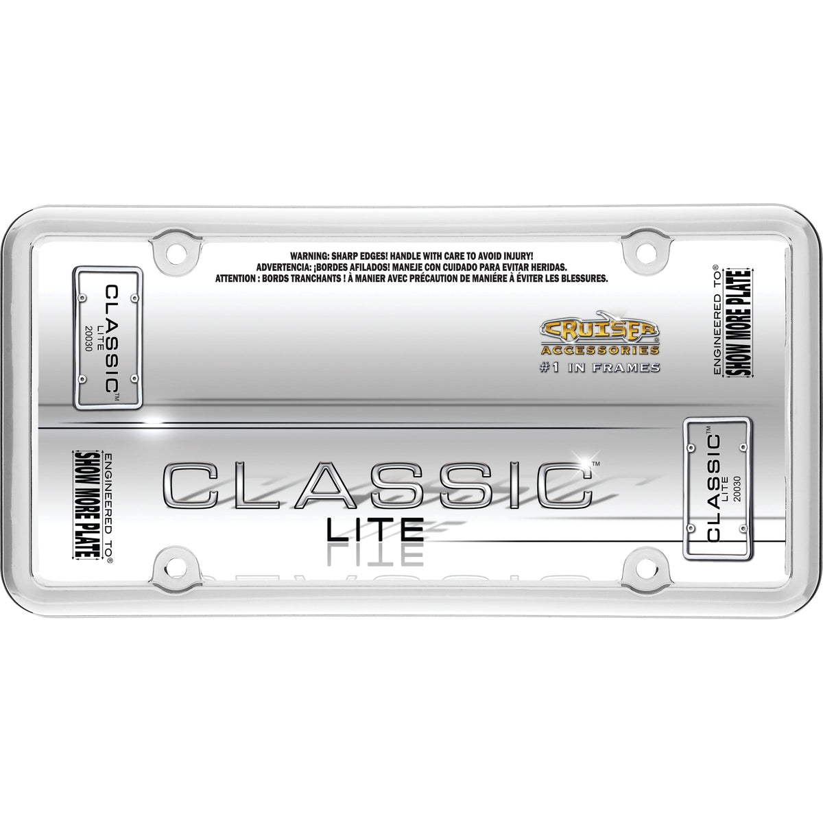 Cruiser Accessories Qualifies for Free Shipping Cruiser License Plate Frame Classic Lite Chrome #20030