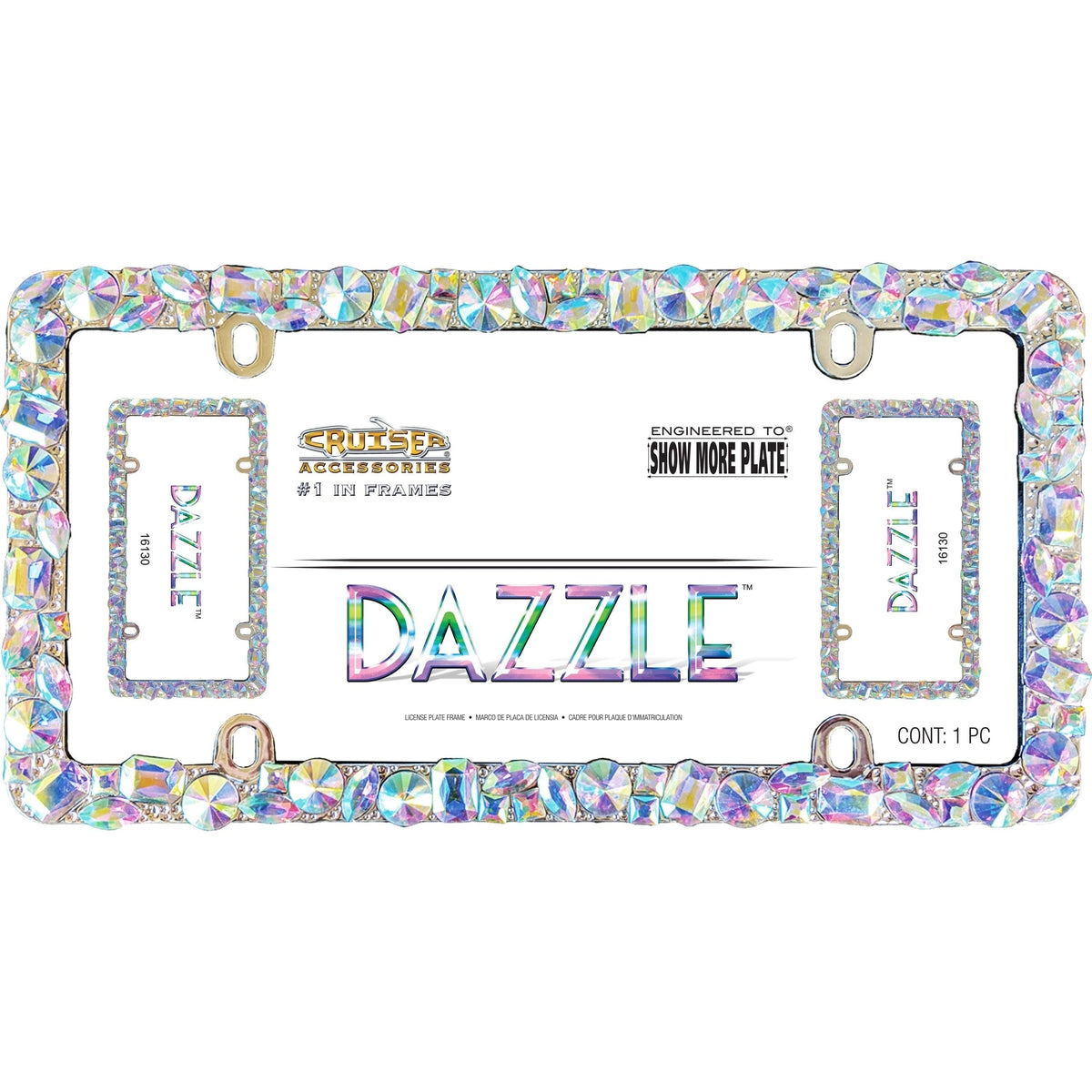 Cruiser Accessories Qualifies for Free Shipping Cruiser License Plate Frame Dazzle Chrome Plastic #16130