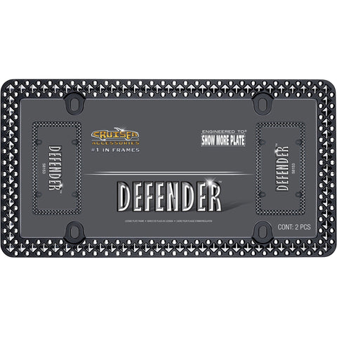Cruiser Accessories Qualifies for Free Shipping Cruiser License Plate Frame Defender Matte Black/Chrome Metal #58153