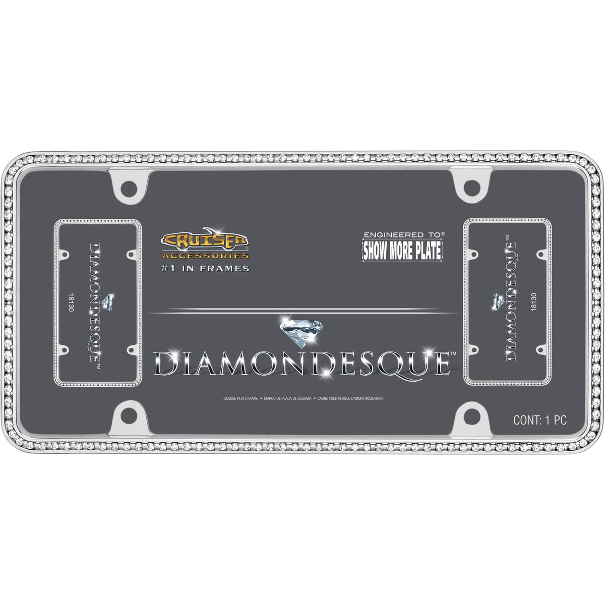 Cruiser Accessories Qualifies for Free Shipping Cruiser License Plate Frame Diamondesque Metal #18130