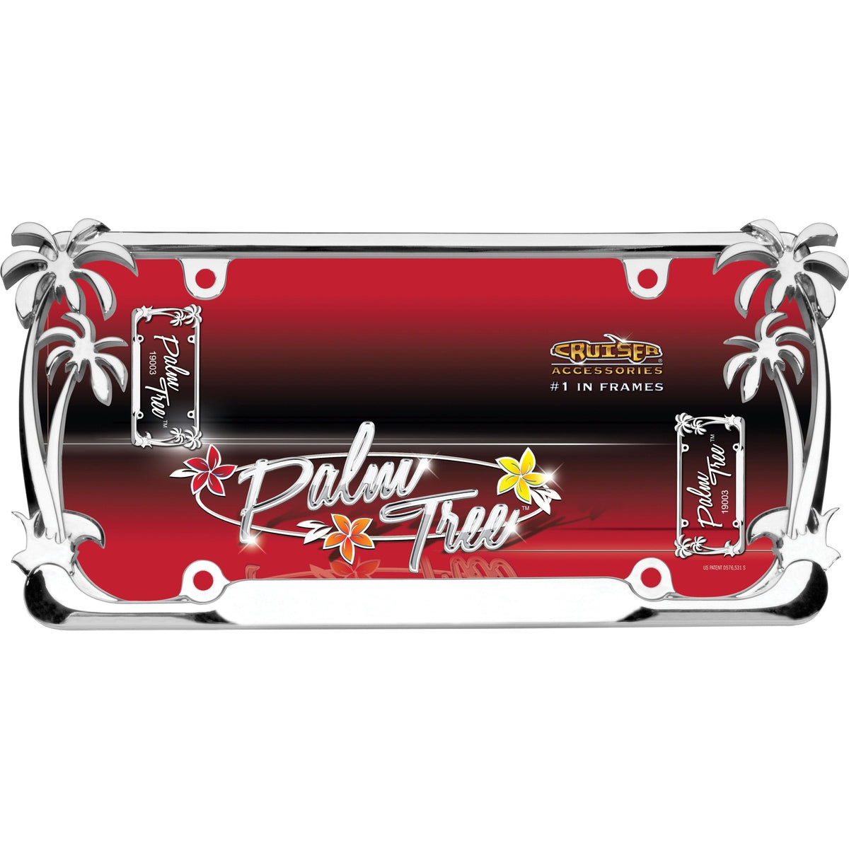 Cruiser Accessories Qualifies for Free Shipping Cruiser License Plate Frame Palm Tree Chrome #19003