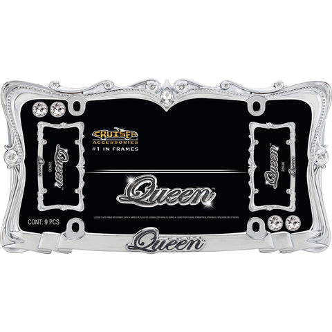 Cruiser Accessories Qualifies for Free Shipping Cruiser License Plate Frame Queen Chrome-Plated Metal with Fastener Caps #22630