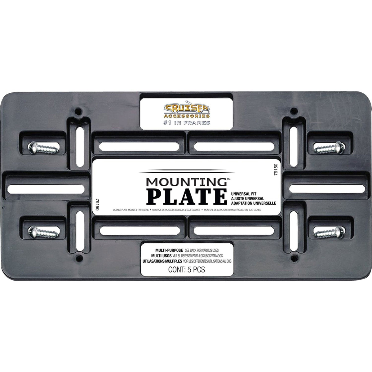 Cruiser Accessories Qualifies for Free Shipping Cruiser License Plate Mounting Plate Black Plastic #79150