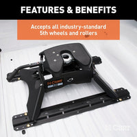 CURT Oversized - Not Qualified for Free Shipping CURT 5th Wheel Hitch Rails & 4-Bolt Brackets 25K Gloss Black #16150