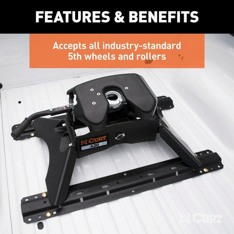 CURT Oversized - Not Qualified for Free Shipping CURT 5th Wheel Hitch Rails & Brackets 25K Carbide Black #16200