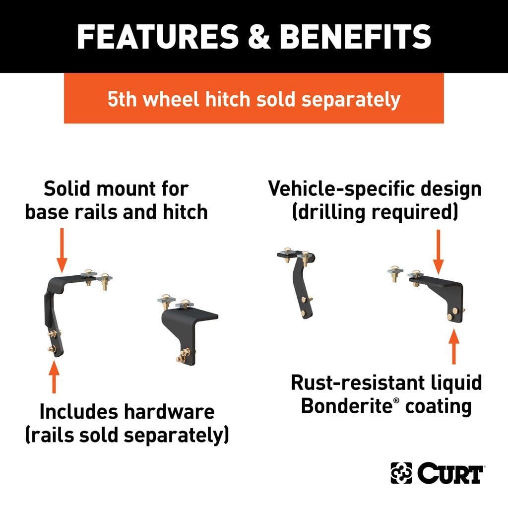 CURT Qualifies for Free Shipping CURT 5th Wheel Install Brackets Select RAM 1500 with Coil Springs #16306