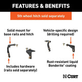 CURT Qualifies for Free Shipping CURT 5th Wheel Install Brackets Select RAM 1500 with Coil Springs #16306