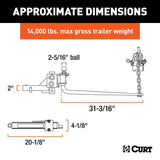 CURT Truck Freight - Not Qualified for Free Shipping CURT MV Round Bar Weight Distribution Hitch & Sway Control 14K #17063