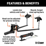 CURT Truck Freight - Not Qualified for Free Shipping CURT MV Round Bar Weight Distribution Hitch & Sway Control 14K #17063