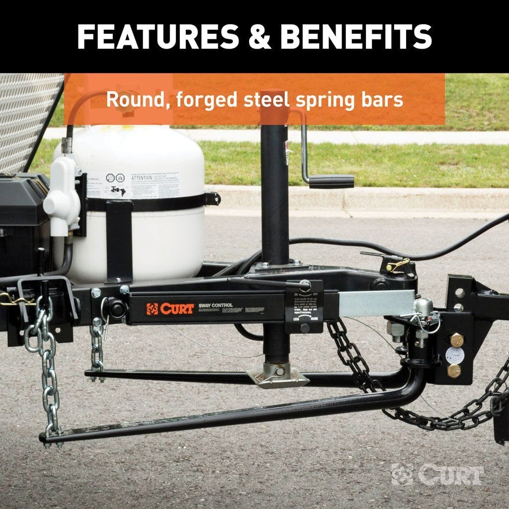 CURT Truck Freight - Not Qualified for Free Shipping CURT MV Round Bar Weight Distribution Hitch up to 10K 2" Shank #17052