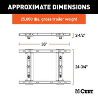 CURT Truck Freight - Not Qualified for Free Shipping CURT Puck System 5th Wheel Adapter with Rails 25K #16027