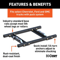 CURT Truck Freight - Not Qualified for Free Shipping CURT Puck System 5th Wheel Adapter with Rails 25K #16027