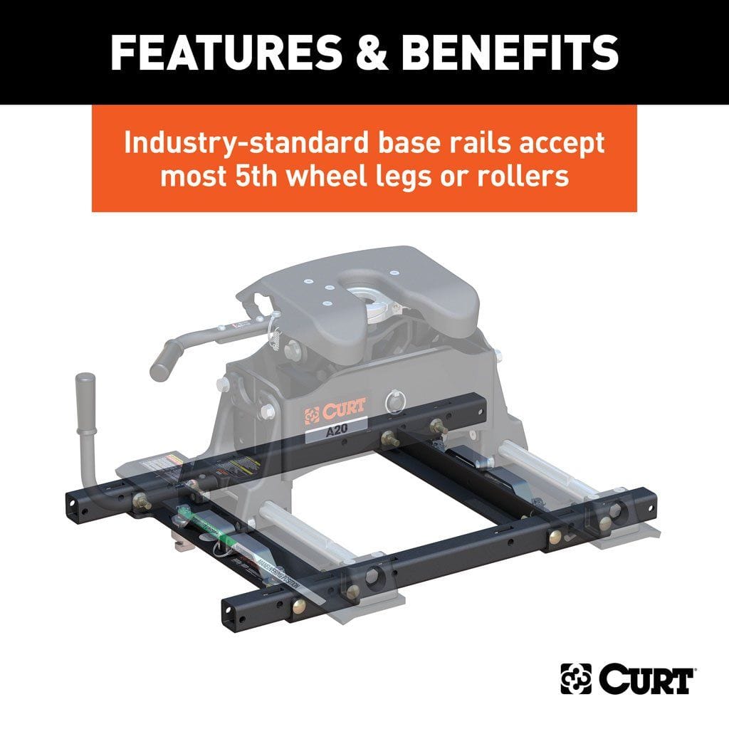 CURT Truck Freight - Not Qualified for Free Shipping CURT Puck System 5th Wheel Adapter with Rails 25K #16027