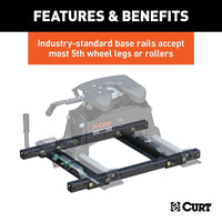 CURT Truck Freight - Not Qualified for Free Shipping CURT Puck System 5th Wheel Adapter with Rails 25K #16027