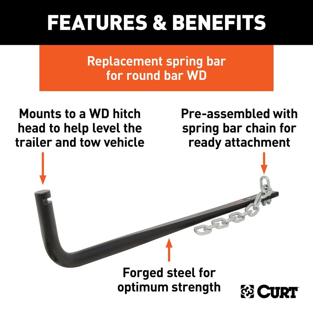 CURT Qualifies for Free Shipping CURT Repl Round Weight Distribution Hitch Spring Bar 31-5/8" Long 14K #17117