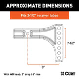 CURT Qualifies for Free Shipping CURT Repl Weight Dist Hitch Shank 2-1/2" Receiver 2" Drop 6" Rise #17131