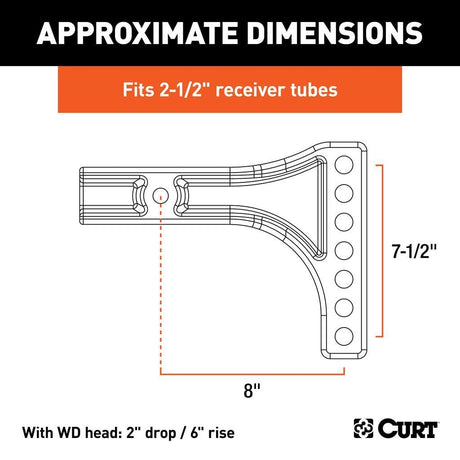 CURT Qualifies for Free Shipping CURT Repl Weight Dist Hitch Shank 2-1/2" Receiver 2" Drop 6" Rise #17131