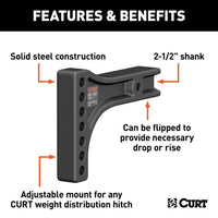 CURT Qualifies for Free Shipping CURT Repl Weight Dist Hitch Shank 2-1/2