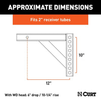 CURT Qualifies for Free Shipping CURT Repl Weight Dist Hitch Shank 2