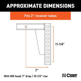 CURT Qualifies for Free Shipping CURT Repl Weight Dist Hitch Shank 2" Receiver 7" Drop 10.5" Rise #17123