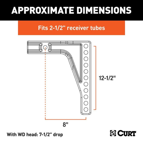 CURT Not Qualified for Free Shipping CURT Repl Weight Distribution Hitch Shank 2-1/2" Receiver 8" Drop #17132