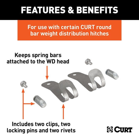 CURT Qualifies for Free Shipping CURT Replacement Round Bar Weight Distribution Hitch Retainers #17109