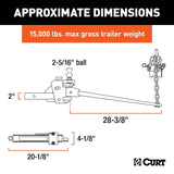 CURT Truck Freight - Not Qualified for Free Shipping CURT Short Trunnion Bar Weight Dist Hitch with Sway Control 15K #17422