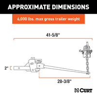 CURT Oversized - Not Qualified for Free Shipping CURT Short Trunnion Bar Weight Distribution Hitch up to 6K 2