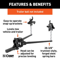 CURT Oversized - Not Qualified for Free Shipping CURT Short Trunnion Bar Weight Distribution Hitch up to 6K 2