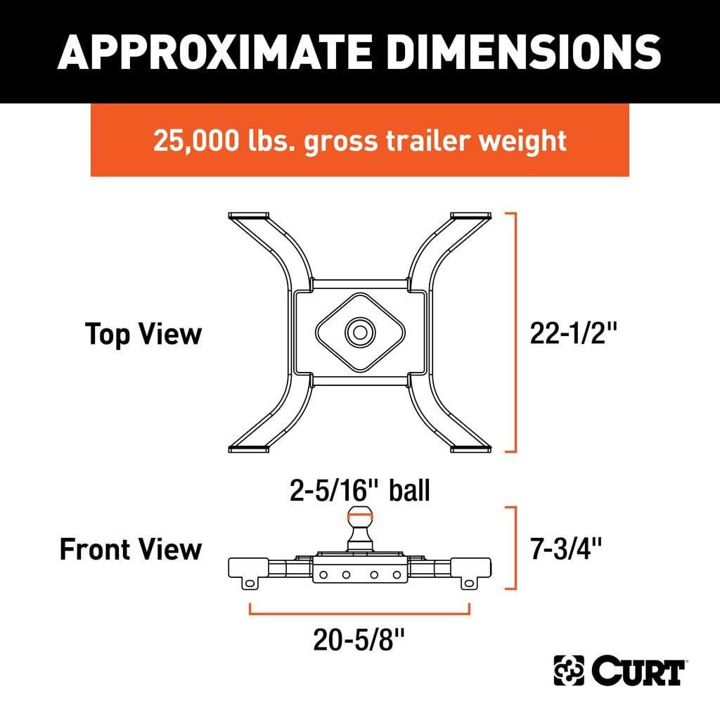 CURT Oversized - Not Qualified for Free Shipping CURT Spyder 5th Wheel to Gooseneck Adapter Hitch #16085