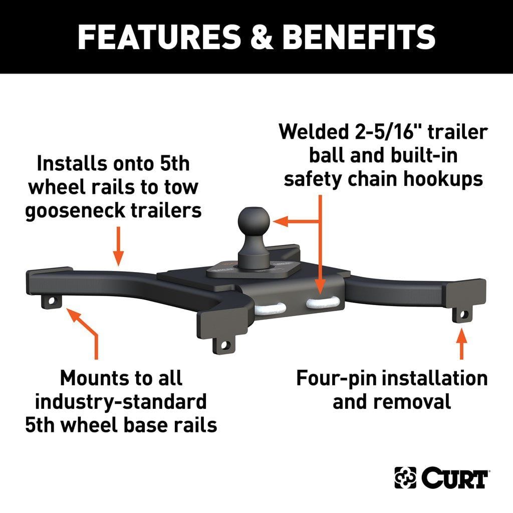 CURT Oversized - Not Qualified for Free Shipping CURT Spyder 5th Wheel to Gooseneck Adapter Hitch #16085
