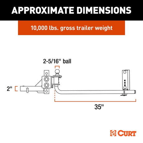 CURT Truck Freight - Not Qualified for Free Shipping CURT TruTrack 2P Weight Distribution Hitch 2X Sway Control 8K-10K #17601