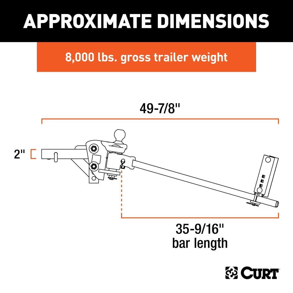 CURT Truck Freight - Not Qualified for Free Shipping CURT TruTrack Light-Duty Weight Dist Hitch with Sway Control 8K #17499