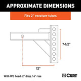 CURT Qualifies for Free Shipping CURT Weight Dist Hitch Shank 2" Receiver 12" L 2" Drop 6" Rise #17102