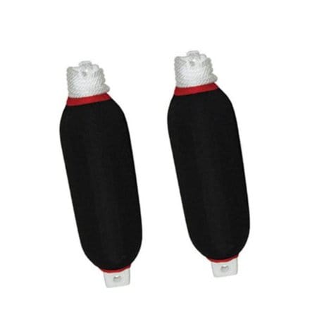Dock Edge Qualifies for Free Shipping Dock Edge Fender Ribbed Twin Eye 6.5" White with Line 2-pk #DE77331F