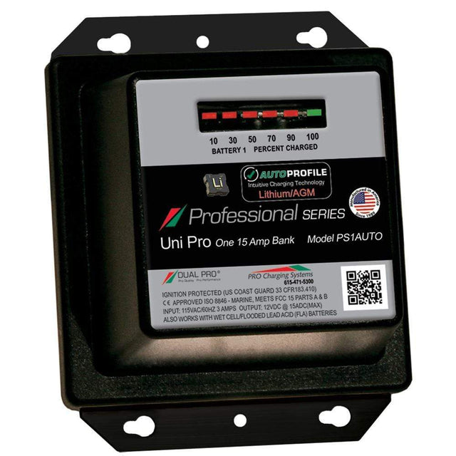 Dual Pro Qualifies for Free Shipping Dual Pro PS1 Auto 15a 1-Bank Lithium/AGM Battery Charger #PS1AUTO