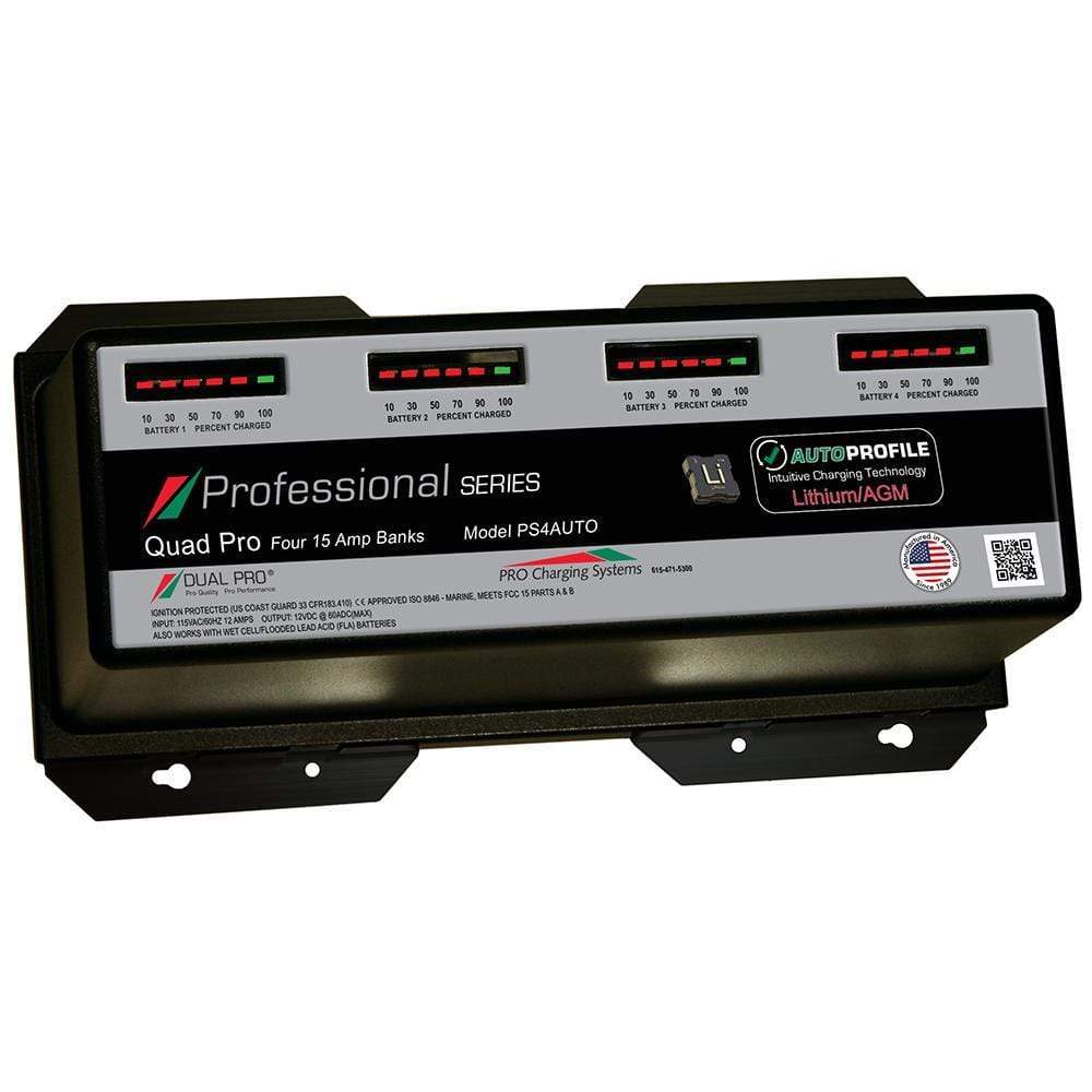 Dual Pro Not Qualified for Free Shipping Dual Pro PS4 Auto 15a 4-Bank Lithium/AGM Battery Charger #PS4AUTO