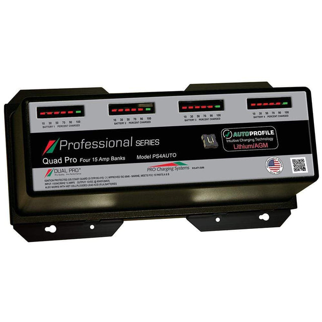 Dual Pro Not Qualified for Free Shipping Dual Pro PS4 Auto 15a 4-Bank Lithium/AGM Battery Charger #PS4AUTO
